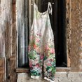 thumbnail image 2 of Pompotops Women's Ethnic Style Print Cold Shoulder Suspender Cami Pants Jumpsuit, 2 of 3