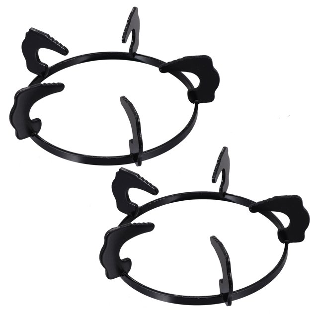 UPOUART 2Set Gas Stove Round Stand Black Cast Iron Circular Rack for Easy Detachment