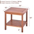 thumbnail image 3 of Costway Table d'Appoint de Patio en Bois d'Acacia à 2 Niveaux, Table d'Extrémité Carrée pour Porche et au Bord de la Piscine, Naturel, 3 of 9