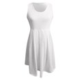 thumbnail image 3 of B91xZ Robe pour Femmes 2024 Décontractée Coupe Ample Évasée Cache-Ventre avec Poches, Blanc P, 3 of 5