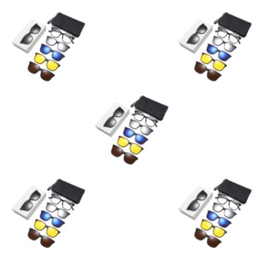 Transemion 5 Pcs Clip Magnétique sur Lunettes Fixation Stable Double Usage pour Lunettes et Ligne Lisse Cadre PC Type 2 5Ensemble