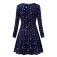 thumbnail image 3 of Ketyyh-chn99 Robe Femme Décontractée Plage Robe d'Été Combishort Manche Volant Short Robe Mini Bleu,TG, 3 of 4