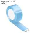 thumbnail image 2 of Unique Bargains 1.5 Inch Wide 24 Yards Satin Ribbon, 2 Pack Double Face Solid Crafts Roll for Party Home DIY Wrapping Decoration, Sky Blue, 2 of 6