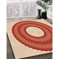 thumbnail image 3 of Ahgly Company Tapis Rond Lavable en Machine Intérieur Transitionnel Néon Rouge, 7 Pieds Rond, 3 of 7