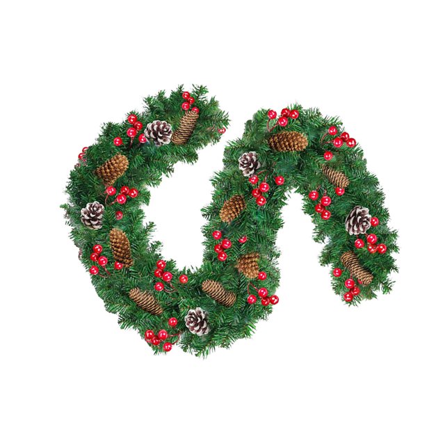 Garland Christmas Decorations with Lights Pvc Christmas Decoration Rattan Door Hanging Decoration (With No Lights/With Lights) Garland with Lights Christmas Decorations
