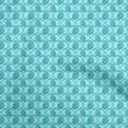 thumbnail image 1 of oneOone Velvet Aqua Blue Fabric Ogee Sewing Material Print Fabric By The Yard 58 Inch Wide, 1 of 4