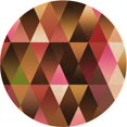 thumbnail image 1 of Ahgly Tapis Rond Lavable en Machine Intérieur Transitionnel Orange, 6 Pieds Rond, 1 of 7