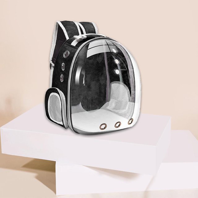 Transporteur pour Animaux Petits Chats Chiens Sac à Dos Chiot Transparent Clair 3 Randonnée Noir