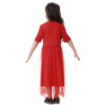 thumbnail image 4 of HXWCHs Robe de Fête Élégante Style Ethnique Longue Robe pour Filles Célébrations Col Rond Manche Courte Longueur au Sol Tenue Formelle Rouge 130, 4 of 7
