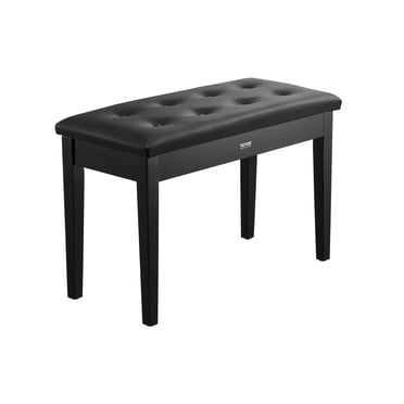VEVOR Banc Clavier de Piano Duo Rangement Chaise Rembourrée Tabouret Bibliothèque de Meuble-Lavabo en Bois