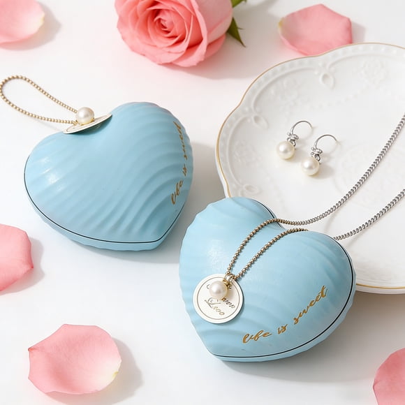 Uuiauoio 2 pcs Heart Shaped Box: Present Candy Decorative Boxes with Lids - Gift for Mother's Day, Wedding, Bridal Shower, Anniversary, Birthday Party Goodie Boxes