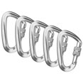 thumbnail image 1 of Lot de Mousquetons avec Verrou à Vis pour Portail, Mousquetons Robustes 12 Kn pour Hamacs, Camping, Randonnée, Backpacking, 1 of 8