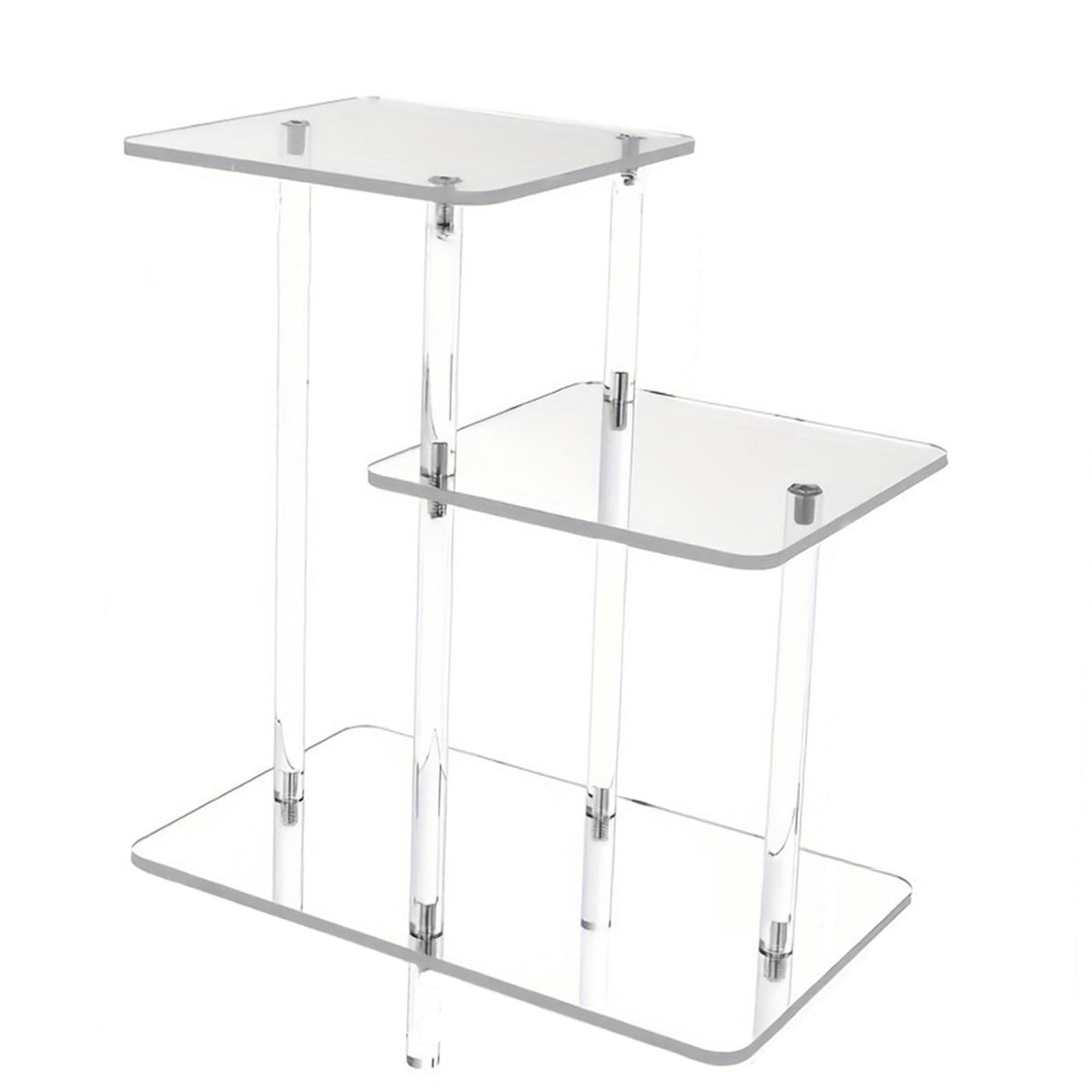 Tnarru Acrylic Side Table 3 Tiers Modern Organizer Clear Small Home Decoration End Table for Entryway Bedside Living Room NightStand