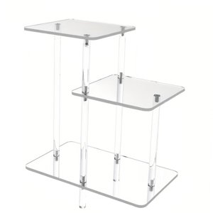 Tnarru Acrylic Side Table 3 Tiers Modern Organizer Clear Small Home Decoration End Table for Entryway Bedside Living Room NightStand