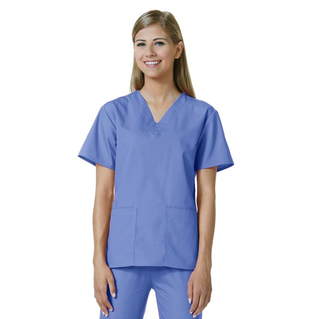 Core by Maevn Women's V-Neck Solid Scrub Top