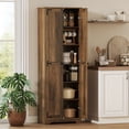 thumbnail image 2 of HOMCOM 67" Farmhouse Pantry Cabinet, Tall Storage Cabinet, Brown, 2 of 10