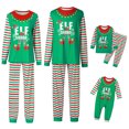 thumbnail image 1 of Family Matching Pajama Soft Cartoon Elf Printed Tops Striped Long Pants Parent-child Home Clothes, 1 of 6