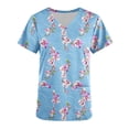 thumbnail image 4 of Pisexur Womens Scrub Tops Boasting Colorful Floral Prints Along With Short Sleeve Scrub Tops Suitable for Nursing Uniforms With Convenient Pockets, 4 of 4