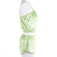 thumbnail image 4 of Women 2PCS Lingerie Set Slim Solid Sling Crop Top Short Elastic Band Pants, 4 of 8