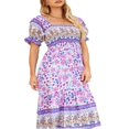 thumbnail image 4 of MesaSe Robe d'Été Bohème pour Femmes Imprimé Floral Col Carré à Volants Robe Longue Maxi de Plage Style E s, 4 of 5