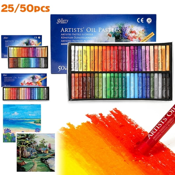 25/50Pcs Colorful Oil Pastels Professional Oil Drawing Stick Soft Crayon Graffiti Pen School Stationery Supplies for Artists Students Beginners