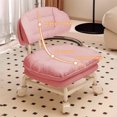 thumbnail image 4 of Swivel Backrest Stool with Wheels, Compact Round Seat for Home/Office, Ergonomic Support, Pink, 4 of 9