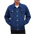 thumbnail image 2 of DecSea Men's Denim Jacket Casual Regular Fit Button Down Long Sleeve Jean Trucker Jacket, 2 of 6