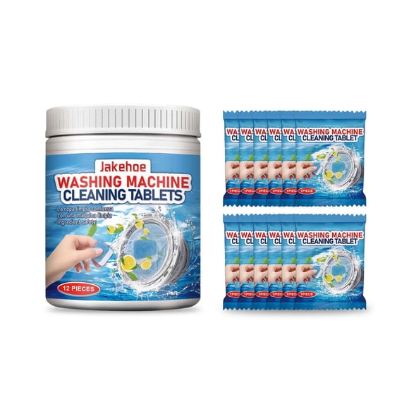 Yatlte Washing Machine Cleaner Tablets, Deep Clean, Descale, Deodorize, Compatible with Front Loader, Top Loader, HE Machines, Effortlessly Remove Residues, Stains, Grime & Freshen Your Washer.