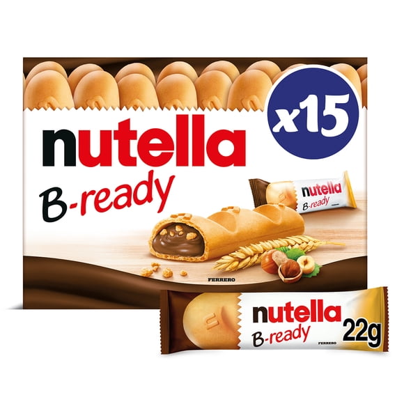 NUTELLA B-READY, Snack Bars, Crispy wafer filled with delicious NUTELLA, 15x22g