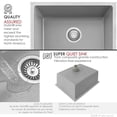 thumbnail image 4 of Stylish Dual Mount 22" Gray Composite Granite Single Bowl Kitchen Sink with Strainer S-822L, 4 of 14