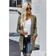thumbnail image 2 of Women's Cable Knit Long Sleeve Sweater Button Open Front Cardigan Loose Outerwear with Pocket, 2 of 3
