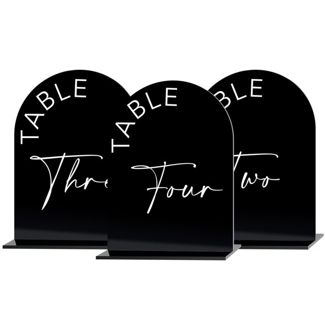 HWZWT Black and white table numbers for wedding reception wedding table numbers with extra thick support our wedding table numbers are made of acrylic piece table number labels