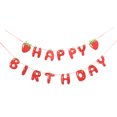 thumbnail image 1 of 1 Set Strawberry Birthday Banner Fruit Happy Birthday Banner Birthday Decor, 1 of 8
