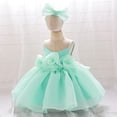 thumbnail image 2 of WEAIXIMIUNG Robes Florales Courtes pour Adolescentes, Robe de Fête Sans Manches, Couleur Unie, Robe de Fête d'Anniversaire avec Bandeau, 2 of 4