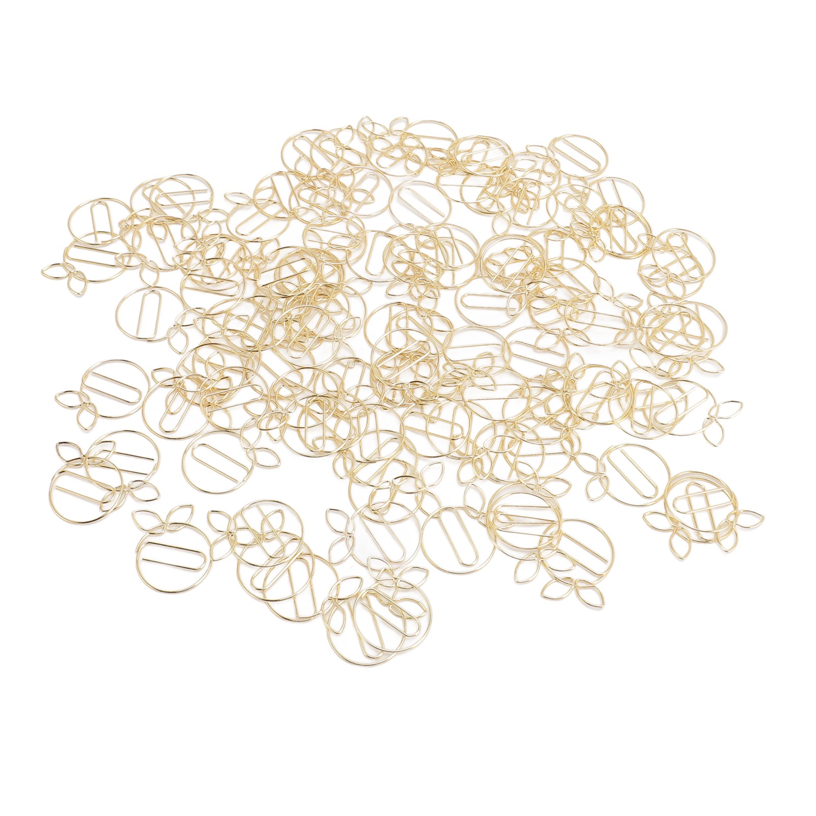 100 Pcs Trombones Dorés Forme Mignonne en Acier Inoxydable Trombones Métalliques Multifonctions pour Maison Étude Bureau avec Boîte de Rangement
