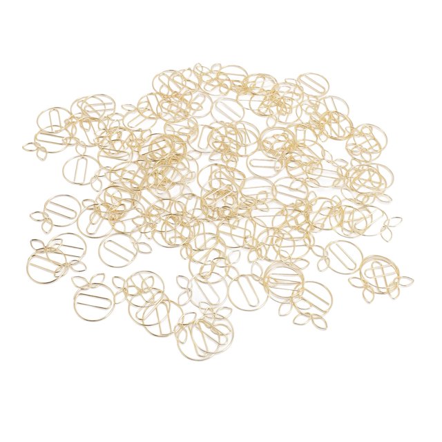 100 Pcs Trombones Dorés Forme Mignonne en Acier Inoxydable Trombones Métalliques Multifonctions pour Maison Étude Bureau avec Boîte de Rangement