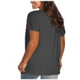thumbnail image 3 of AherBiu Hauts Grande Taille pour Femmes T-Shirt à Manches Courtes Col Ras du Cou Été Décontracté Confortable T-Shirts Basiques, 3 of 4