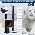 thumbnail image 2 of PawHut 47" Wood Cat Tree, Cat Condo Tower with Scratching Post, Toy Ball, Black, 2 of 9
