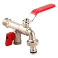 thumbnail image 2 of Domqga Brass Double Valve Tap, Double Valve Water Tap, For Home Garden, 2 of 8