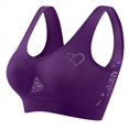 thumbnail image 1 of Women's Rhinestone Sports Bra - Hollow Back Design w/ Wide Strap Support | Anti-Sagging Wireless Bra for Workouts & Mature Figures, 1 of 2