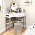 thumbnail image 4 of Costway Corner Desk with Built-in Charging Station Storage Drawers & Open Shelves Office White, 4 of 10