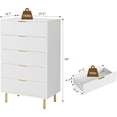 thumbnail image 2 of Yiwa Commode Moderne à 5 Tiroirs, Armoire de Rangement en Bois avec Poignée Dorée pour Couloir, Entrée, Chambre, 2 of 7