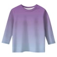 thumbnail image 3 of WEIYLL T-Shirts pour Filles Dégradé Imprimé Polyvalent Col Rond Manches 3/4 Vêtements Décontractés pour Enfants de 3-4 Ans, 3 of 4