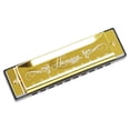 thumbnail image 1 of relayinert 10 Holes Harmonica Mouth Organ 20 Tones Musical Instrument Playing Present Gold, 1 of 6