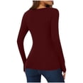 thumbnail image 2 of Womens Long Sleeve Tops 2026 Fall Winter Basic Square Neck Fitted Breathable Undershirt T Shirt, 2 of 8
