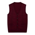 thumbnail image 1 of Styesk Jackets for Men Men's Wool Sleeveless Waistcoat Loose Knitted Solid Color Cardigan, 1 of 4