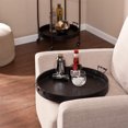 thumbnail image 4 of SEI Furniture Alfred 2 Tier Round Butler Table Cart with Wheels, Black, 4 of 5