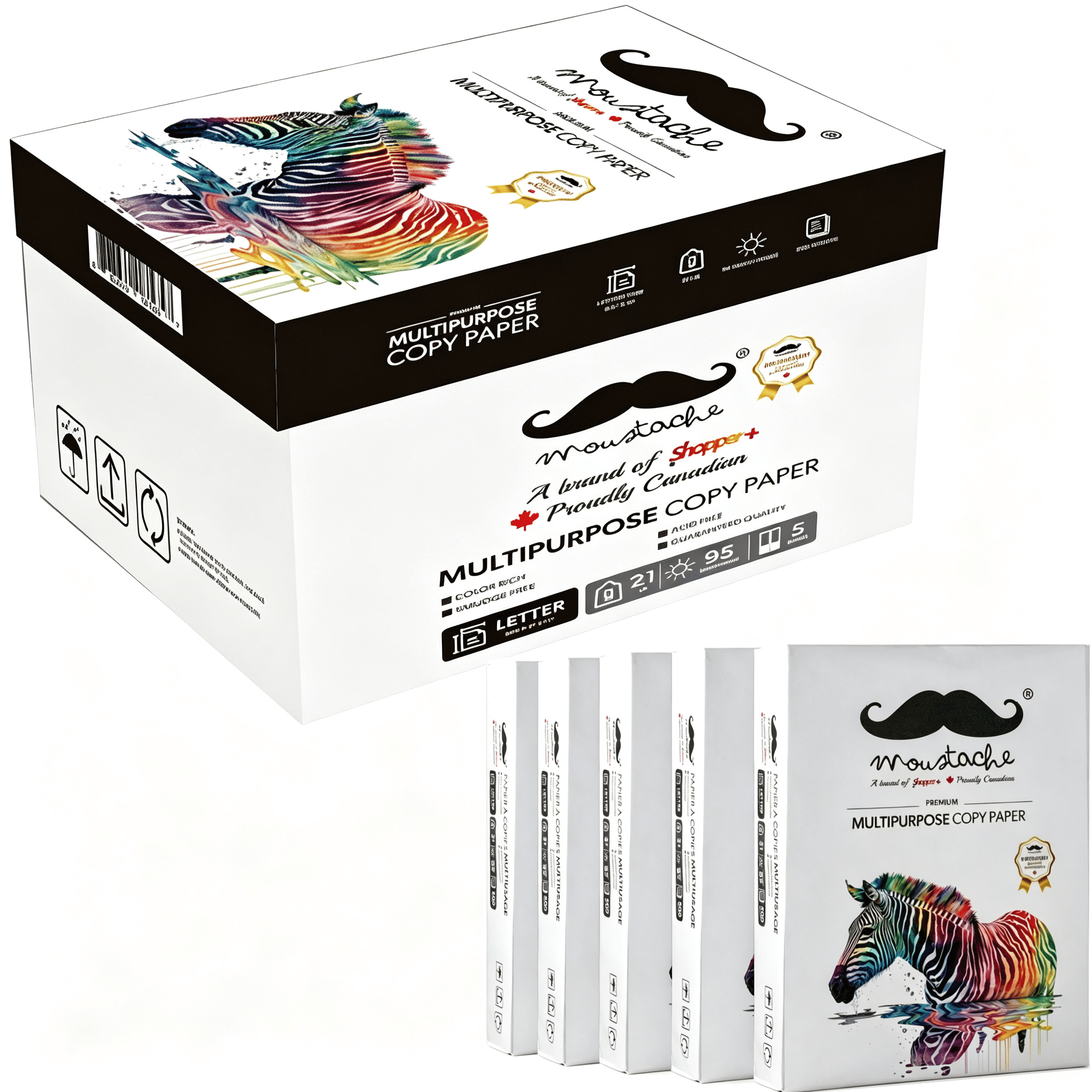 2500 Sheets Multipurpose Printer Paper, Copy/Copier/Laserjet Inkjet Printer/Fax/Photocopy Paper, 95 Brightness, 21 lbs, Letter Size 8.5''x11'', 500 Sheets/Ream, 5 Reams/Box, White