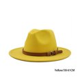 thumbnail image 4 of Transemion Fedoras Hat Decorative Cap Comfortable Solid Color Winter Headwear Caps Yellow 58-61cm, 4 of 6