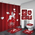 thumbnail image 3 of Valentine‘s Day 3D Digital Printing Shower Curtain 4-piece Set For Home / Hotel / Party Decoration, 3 of 5